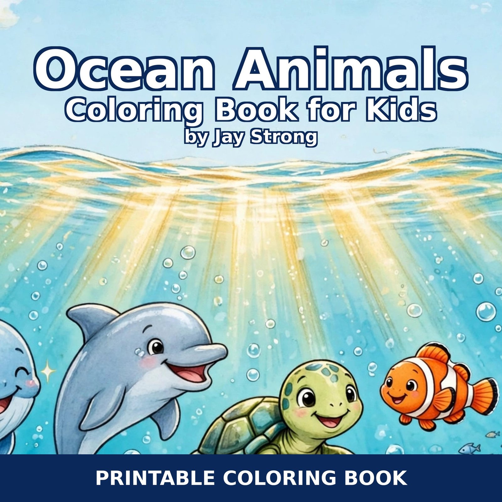 Ocean Animals Coloring Book cover